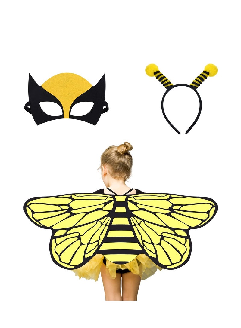 Zikra Kids erfly Wings Costume 3Pcs Fairy with Rainbow Shawl Headband and Eye Mask Cape Fancy Dress for Party Cosplay - Image 1