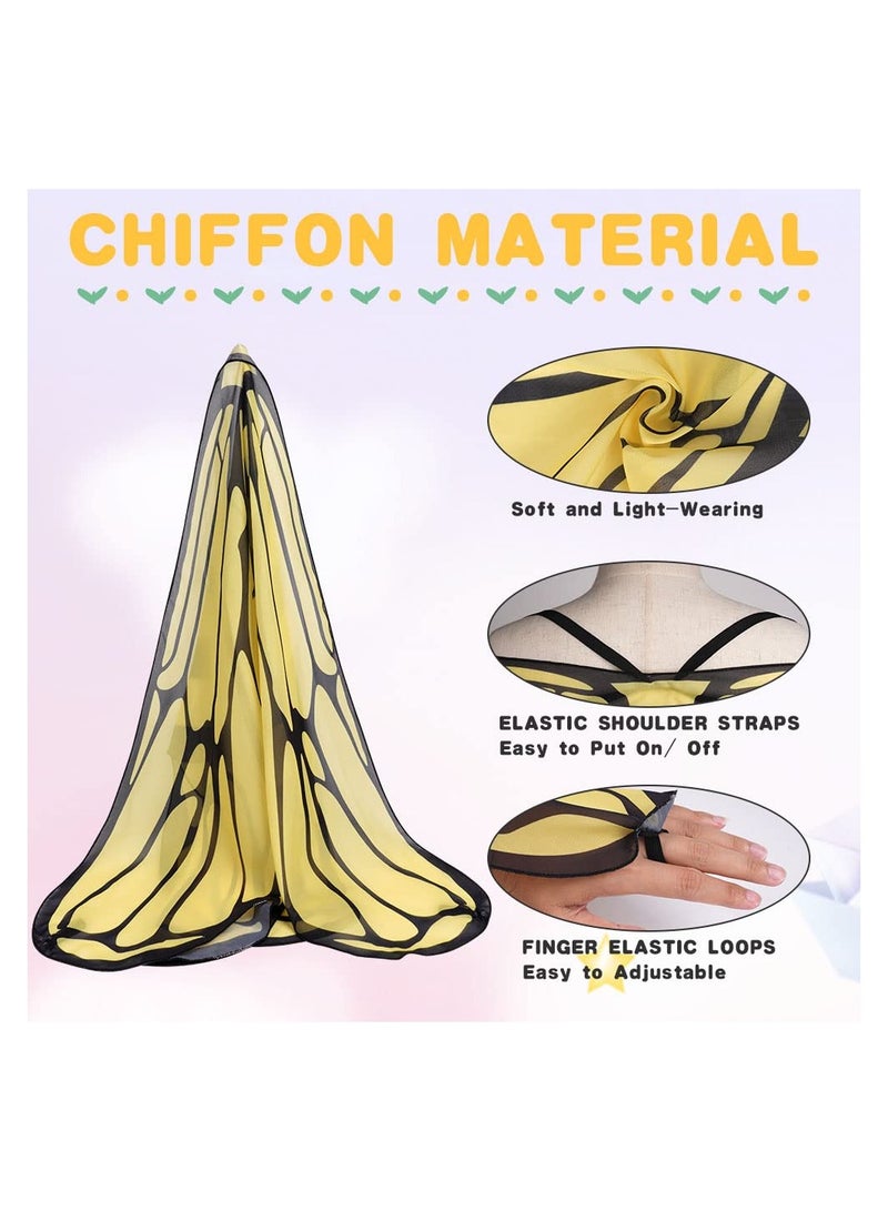 Zikra Kids erfly Wings Costume 3Pcs Fairy with Rainbow Shawl Headband and Eye Mask Cape Fancy Dress for Party Cosplay - Image 4