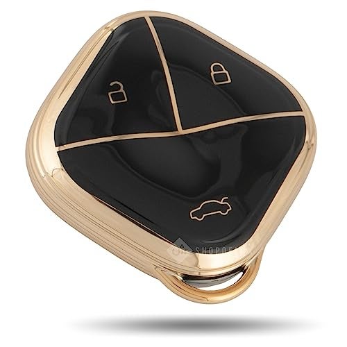 Shopoflux® TPU Key Cover Compatible with MG Comet ev Electric 3 Button Smart Key (Black) - Image 1