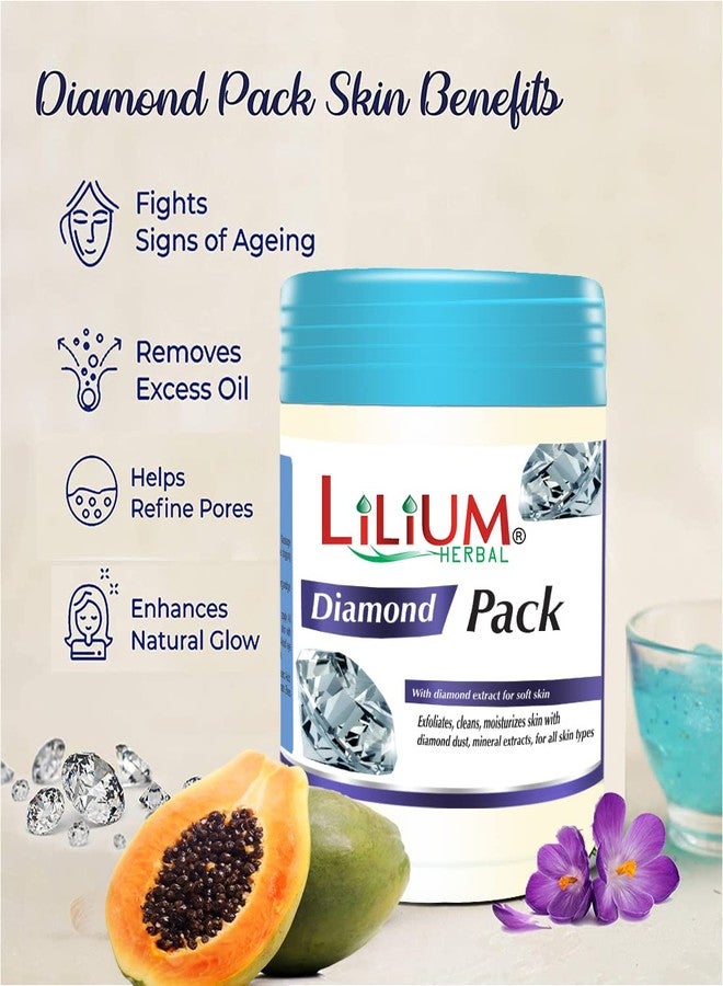 Lilium Diamond Face Pack for Instant Glow and Skin Purification, 900ml - Professional Salon Grade Facial Mask for Deep Cleansing & Brightening - Enriched with Diamond Dust & Natural Botanicals - Image 4