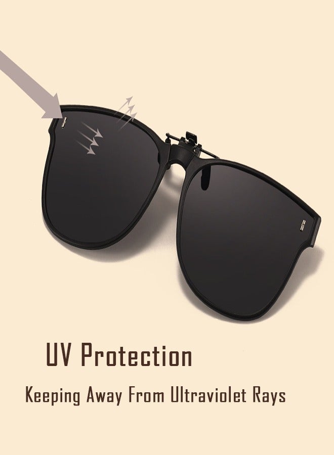 Generic Clip on Frames, New Portable Folding Sunglasses Clip-on, Fashionable UV Protection, prescription glasses specific polarized clip-ons  - Image 2
