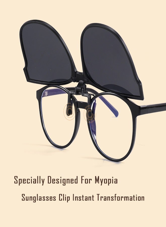 Generic Clip on Frames, New Portable Folding Sunglasses Clip-on, Fashionable UV Protection, prescription glasses specific polarized clip-ons  - Image 1