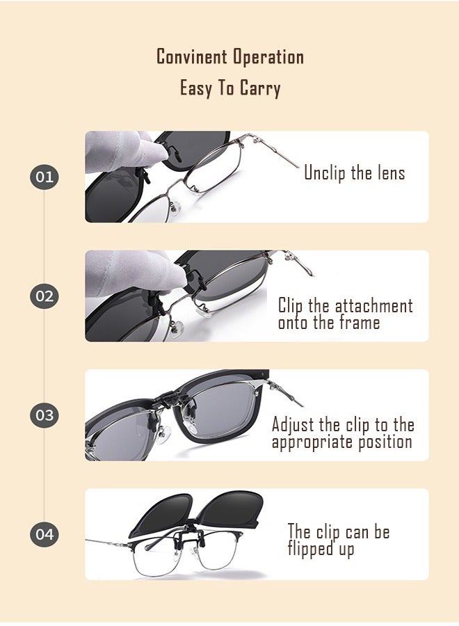 Generic Clip on Frames, New Portable Folding Sunglasses Clip-on, Fashionable UV Protection, prescription glasses specific polarized clip-ons  - Image 4