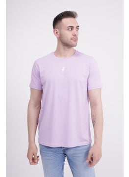 The Socks Company Lightning Embroidered Crew Neck Lilac Unisex T-Shirt  - Image 1