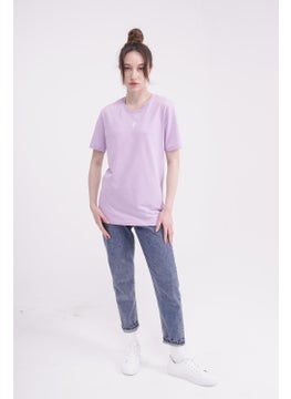 The Socks Company Lightning Embroidered Crew Neck Lilac Unisex T-Shirt  - Image 5