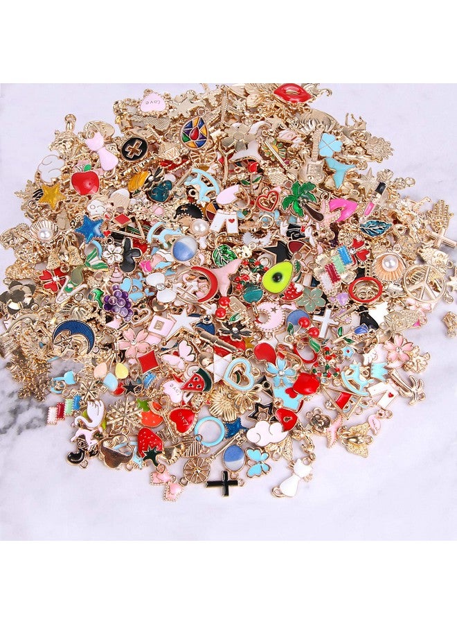 SANNIX 350Pcs Bracelet Charms Jewelry Making Charms Assorted Gold Plated Enamel Pendants For Diy Necklace Bracelet Earring Craft Supplies - Image 3
