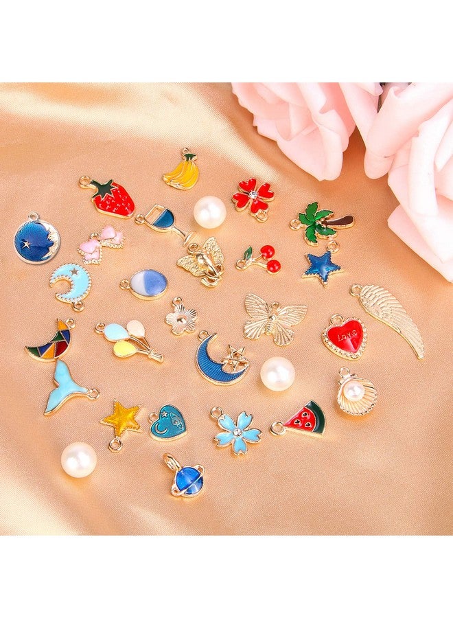 SANNIX 350Pcs Bracelet Charms Jewelry Making Charms Assorted Gold Plated Enamel Pendants For Diy Necklace Bracelet Earring Craft Supplies - Image 2
