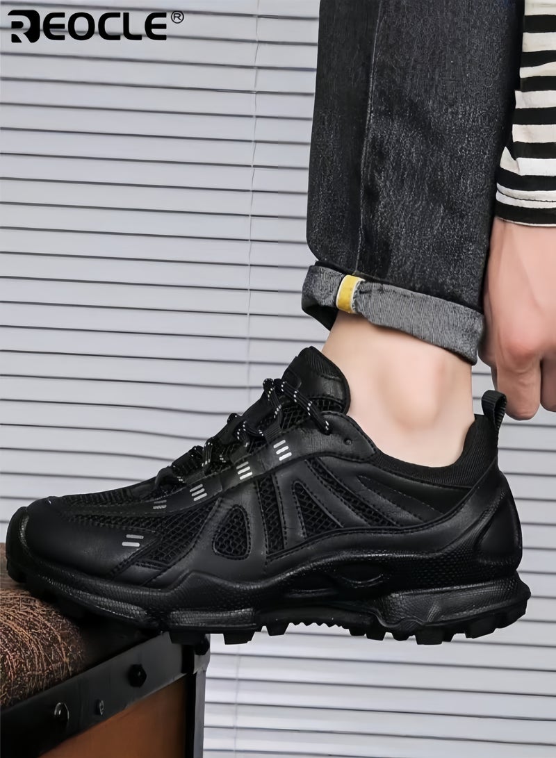 REOCLE Men's Athletic Running Shoes Mesh Breathable Sneakers with Cushioned Sole & Reflective Details Versatile Footwear for Outdoor Sports & Daily Wear - Image 4