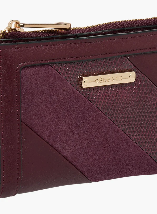 Celeste Textured Bi-Fold Wallet with Snap Button Closure