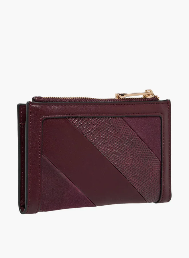 سيليست Textured Bi-Fold Wallet with Snap Button Closure