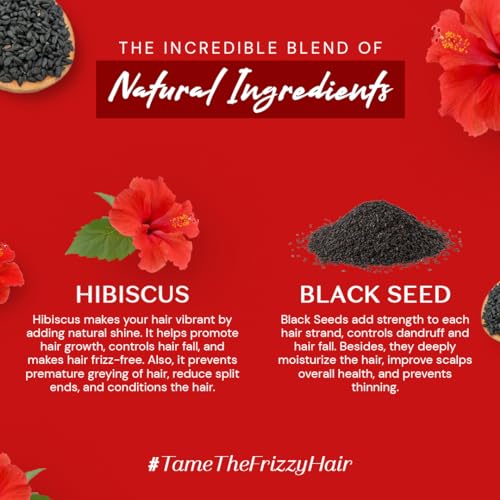 Atulya Hibiscus & Black Seed Hair Conditioner - Paraben-Free, Sulfate-Free, Silicone-Free | Hair conditioner for dry frizzy hair, hair fall control, hair nourish, hair care| 300 ml - Image 4