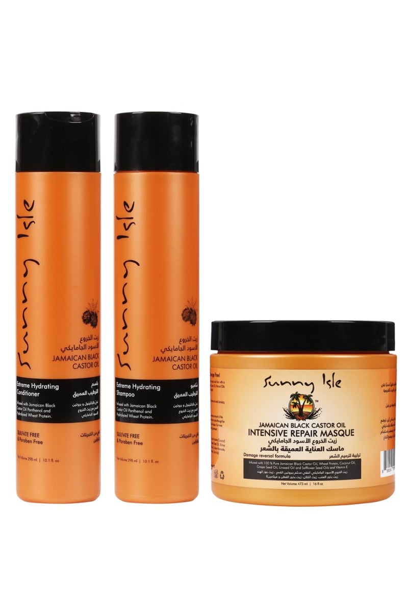 صاني آيل مجموعة الإصلاح المكثف بزيت الخروع الأسود الجامايكي - Image 1