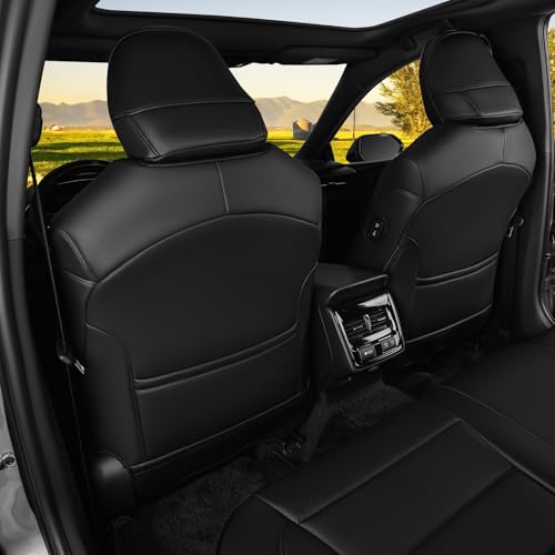 HKZ أغطية مقاعد مخصصة HKZ لسيارة تويوتا كامري 2018 2019 2020 2021 2022 2023 2024 XLE، XSE، XLE V6، XSE V6 - نماذج الغاز فقط، مجموعة كاملة 5 مقاعد، جلد أسود - Image 5