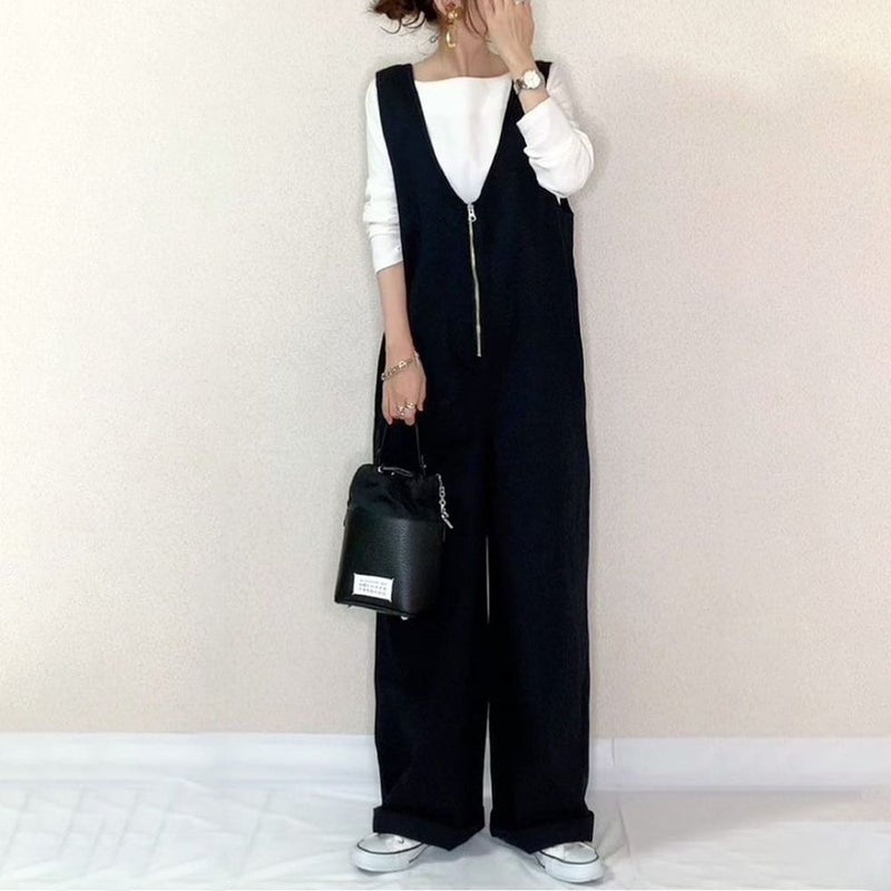 Summer 2024 Cotton Linen Solid Jumpsuit Apricot  - Image 2