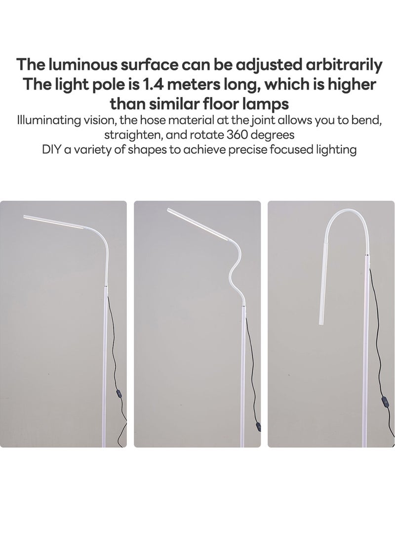 Sharpdo - Modern LED Floor Lamp Vertical Eye Protection Standing Lamp Study Lamp For Living Room Bedroom Study Floor Lighting Dimmable And Color-Adjustable White 18x30x140 centimeter - Image 1