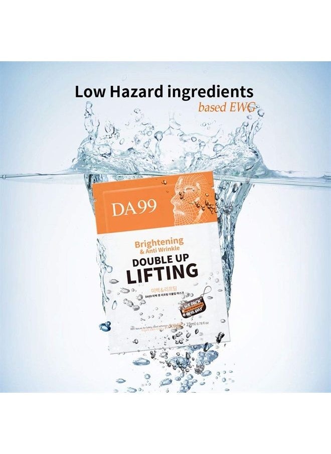 DA99 - Brightening & Lifting Double Up Mask 1 Pack (5 sheets,3.9 Ounces) Anti Wrinkle Anti Aging Skin Care Facial Mask Pack KBeauty - Image 1