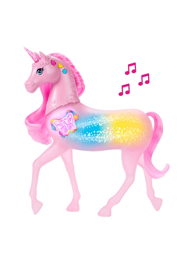 Barbie Sparkle Lights Toy Unicorn With 20 Interactive Combos Of Lights, Sounds & Music, Press Buttons & Pet Head To Play - Image 5