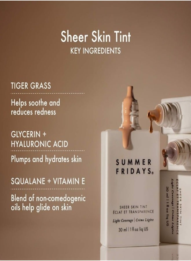 SUMMER FRIDAYS Summer Fridays Sheer Skin Tint with Hyaluronic Acid & Squalane – Lightweight, Hydrating Coverage, Shade 6 - Medium tan with a warm golden undertone 30ml  - Image 5