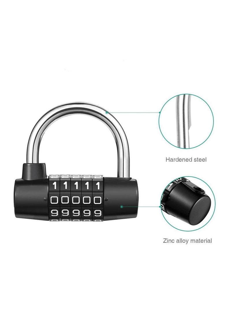 Generic 5 Digit Combination Padlock Security Padlock Safety Lock Luggage Travel Lock for Toolbox Closet Gym Locker Bicycle Luggage Cabinet Outdoor  - Image 2