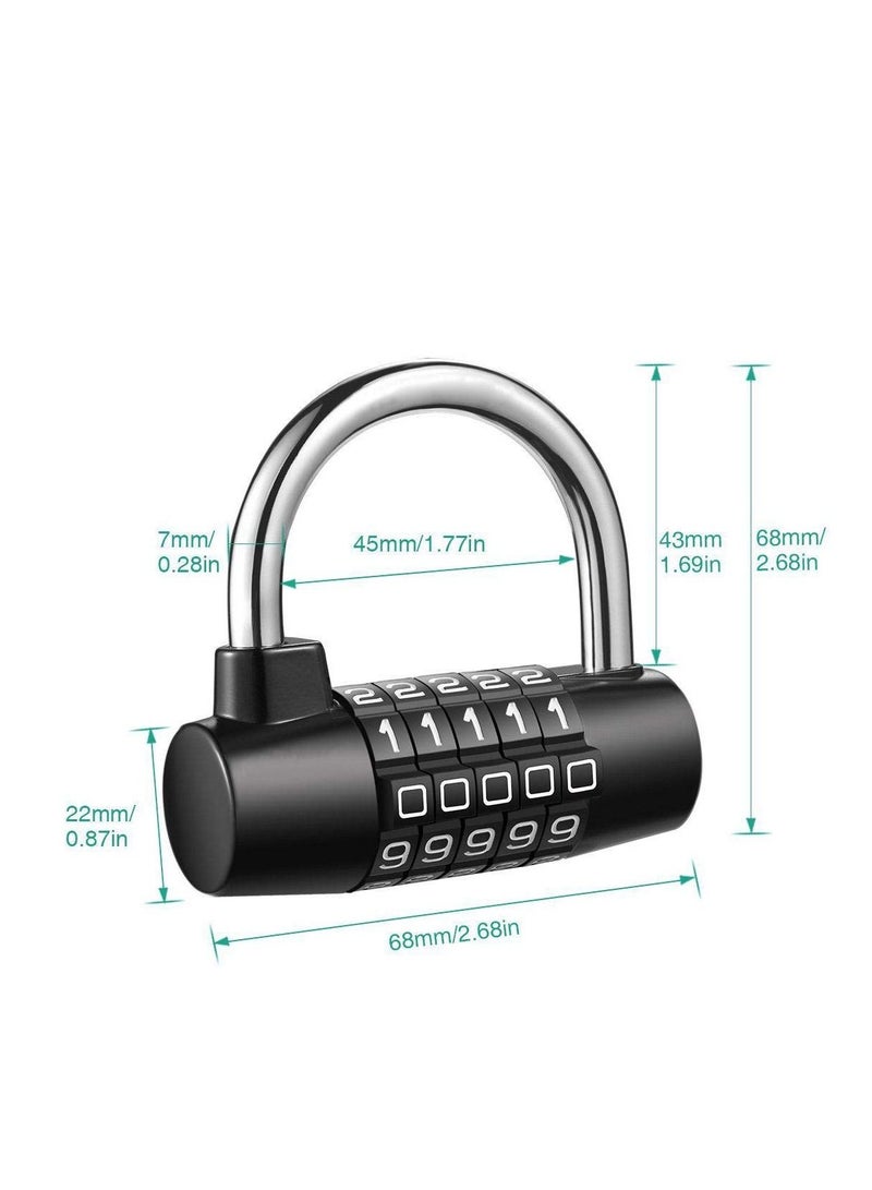 Generic 5 Digit Combination Padlock Security Padlock Safety Lock Luggage Travel Lock for Toolbox Closet Gym Locker Bicycle Luggage Cabinet Outdoor  - Image 5