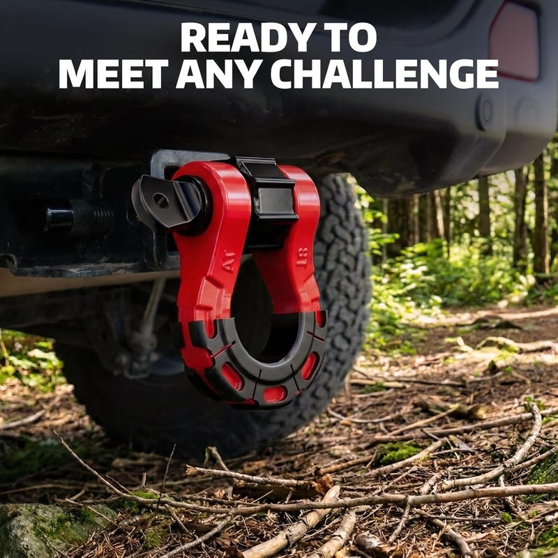 AUTOBOTS D Ring Shackles Heavy Duty(2 Pack) 68,000 lbs Capacity, Tow Hooks Clevis Shackle with 7/8" Screw Pin for Towing Winch Off Road Accessory Vehicle Recovery RED - Image 3