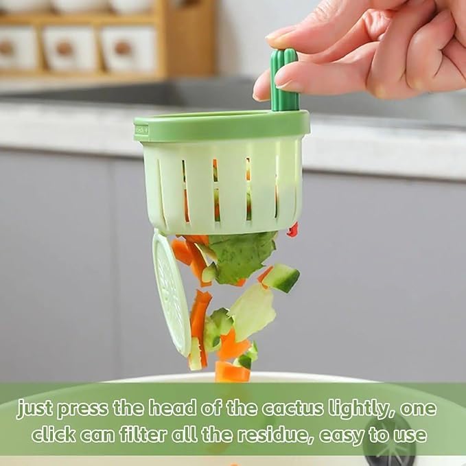 Bitrexup Kitchen Sink Drain Strainer Creative Cactus Sink Drain Strainer Removable Sink Drain Strainer with Openable Bottom, One Button to Release Universal Sink Drain Strainer - Image 3