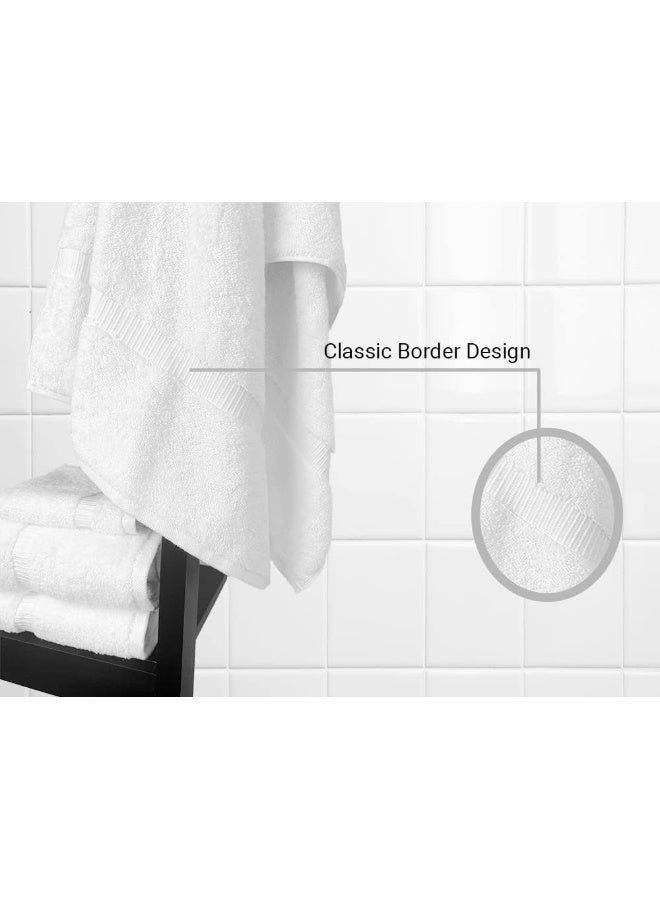 Towel Bazaar Premium Cotton Super Soft and Absorbent Turkish Towels 8Piece Towel Set White - Image 5