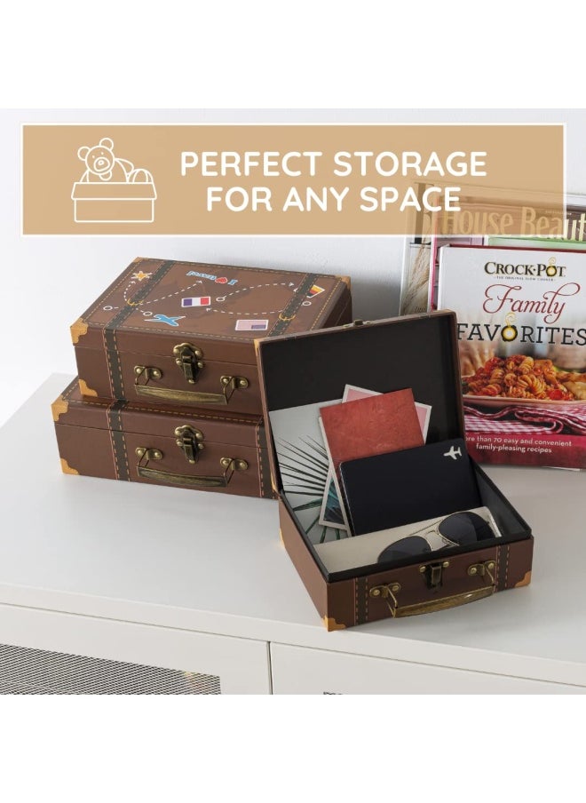 SLPR Paperboard Suitcases Set Of 3 Travel Decorative Boxes For Birthday Parties Wedding Decoration Displays Crafts Photo Shoots  - Image 5