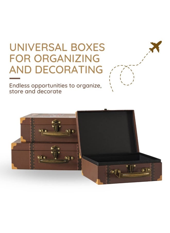 SLPR Paperboard Suitcases Set Of 3 Travel Decorative Boxes For Birthday Parties Wedding Decoration Displays Crafts Photo Shoots  - Image 2