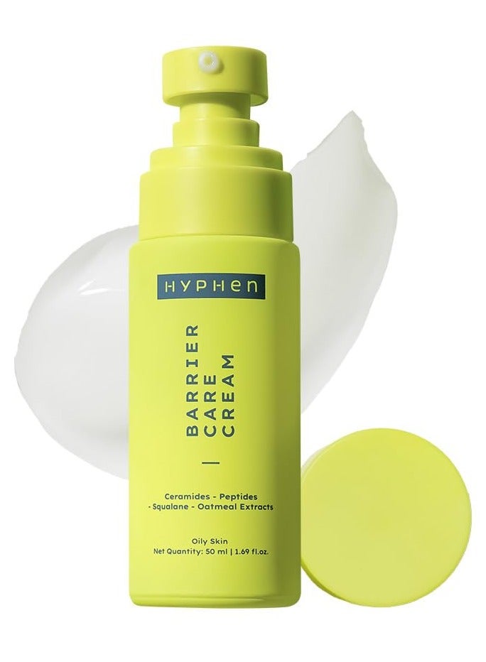 HYPHEN Barrier Care Face Cream for Oily & Combination Skin | Lightweight Peptide and Ceramide Face Moisturizer | Strengthens Skin Barrier & Deeply Hydrates | Oil Free Face Moisturizer |50Ml - Image 1