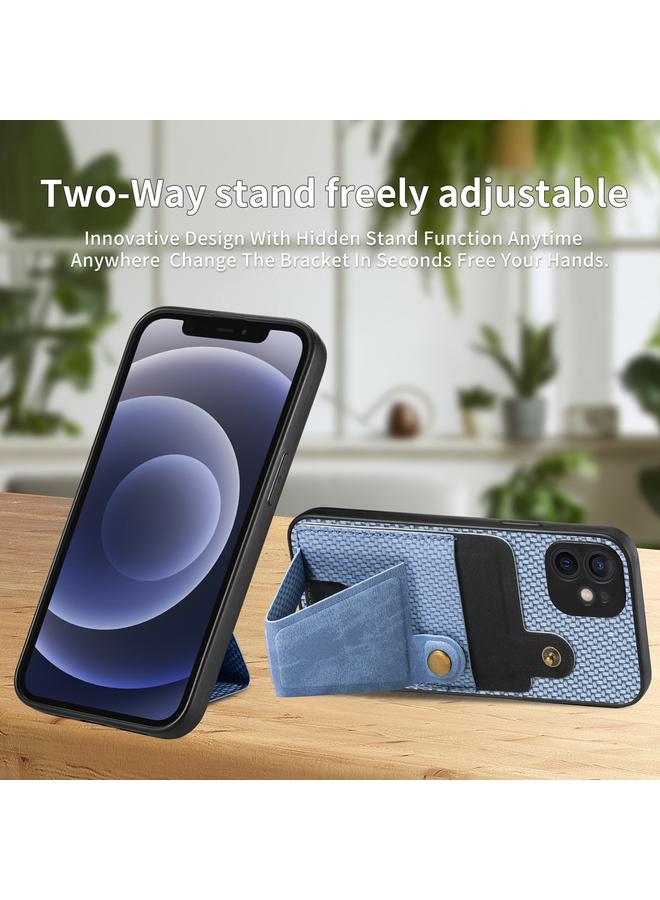 Zaboon Case For iPhone 12 Carbon Fiber Wallet Flip Card K-shaped Holder Phone Case - Image 4