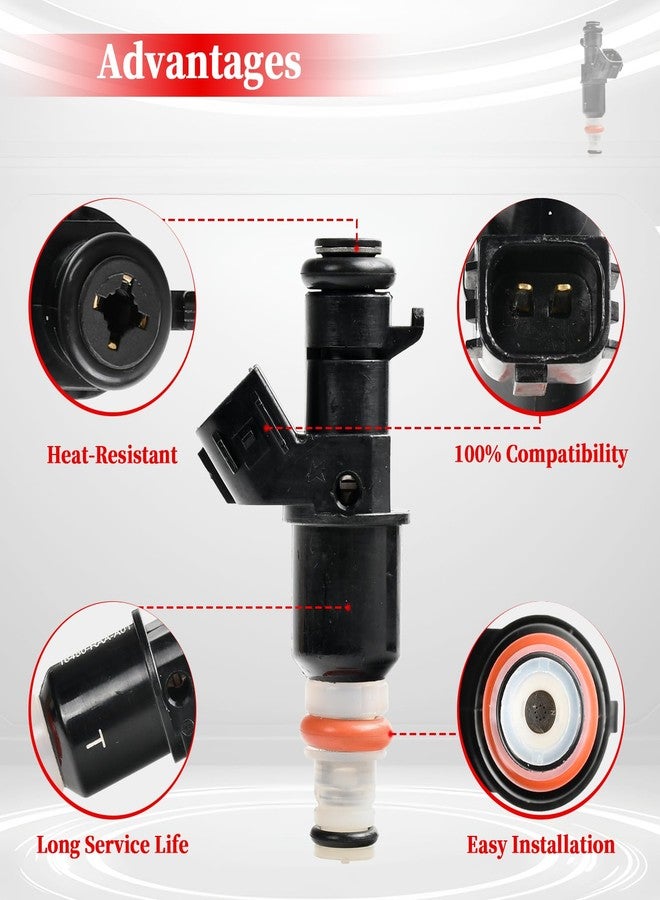 حاقنات وقود BIGREAT 16450RAAA01، 16450RADL61 (4 قطع) متوافقة مع هوندا CR-V موديلات 2005-2009، أكورد موديلات 2003-2007، إليمينت موديلات 2003-2011، وأكيورا RSX موديلات 2005-2006، سعة 2.0 لتر و2.4 لتر - Image 3