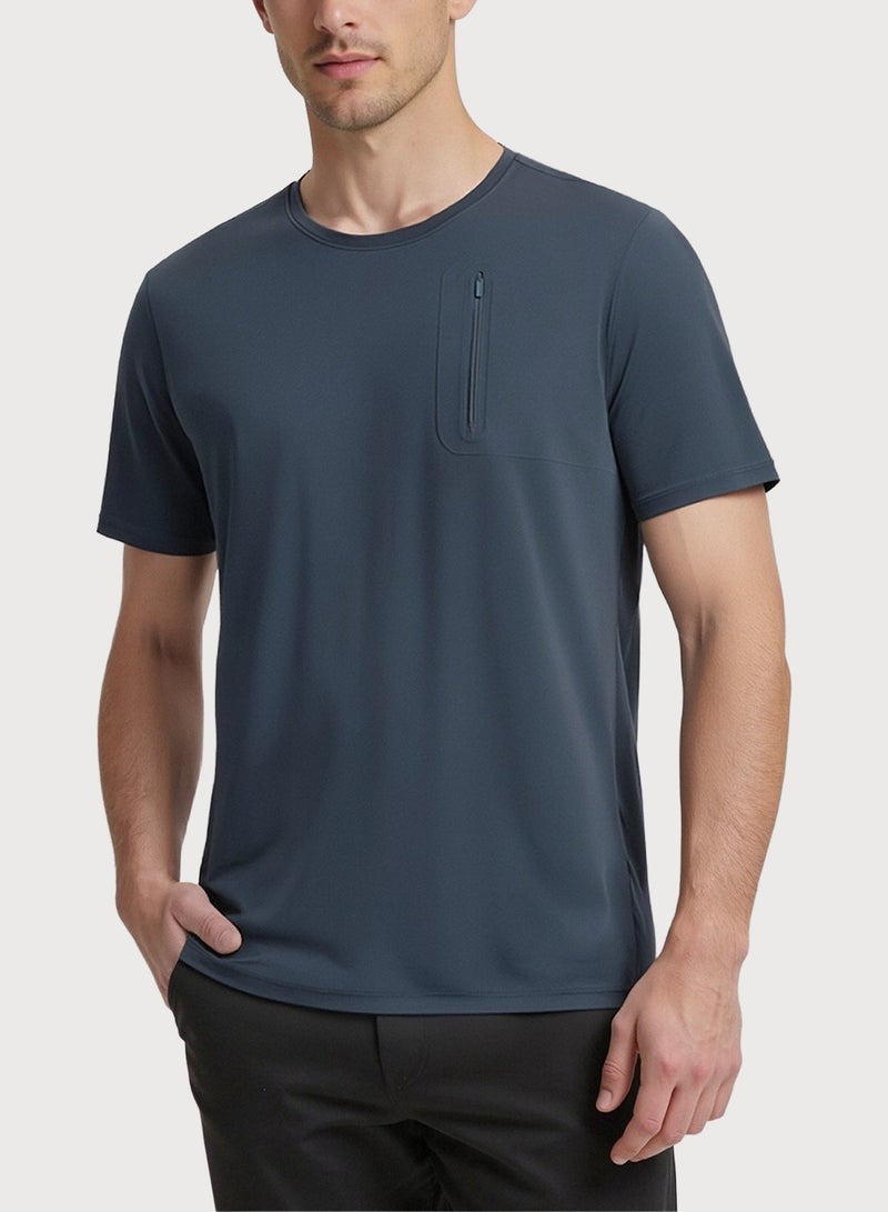 QUASER Mens T-Shirt O-Neck Sports Short Sleeves,Everyday Tee For Men,Comfortable Soft Men's T-shirt - Image 4