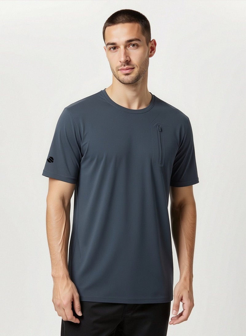 QUASER Mens T-Shirt O-Neck Sports Short Sleeves,Everyday Tee For Men,Comfortable Soft Men's T-shirt - Image 2