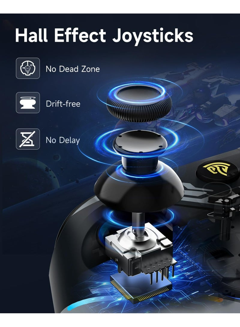 EasySMX X15 PC Controller - Wireless Bluetooth Controller with Hall/Trigger Hall Joysticks/RGB Lighting - No Stick Drift, No Dead Zone - for Windows PC, Android, Steam and Switch - Image 5