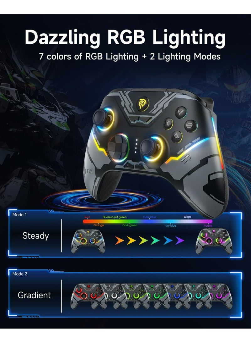 EasySMX X15 PC Controller - Wireless Bluetooth Controller with Hall/Trigger Hall Joysticks/RGB Lighting - No Stick Drift, No Dead Zone - for Windows PC, Android, Steam and Switch - Image 3