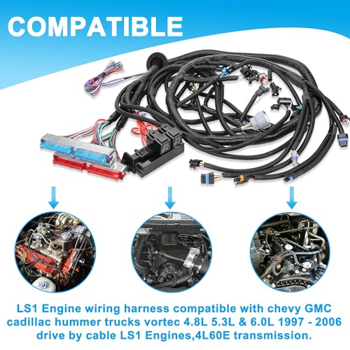 NIHAO 4L60E Engine Wiring Harness LS Swap Standalone Wire Compatible with 1999-2006 DBC LS1 4.8L 5.3L 6.0L Vortec Engines - Image 3