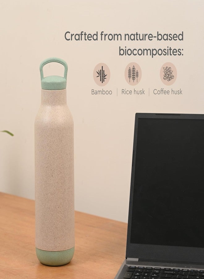 Eha Earth Friendly Eco Spring Water Bottle for Office with Stainless Steel Inner | Made with Rice Husk | Water Bottles for Adults | Bottle for School Kids |1 Unit, 900 ml | Celeste - Image 4