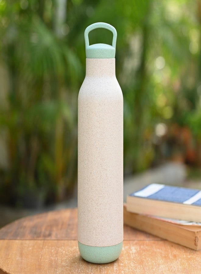 Eha Earth Friendly Eco Spring Water Bottle for Office with Stainless Steel Inner | Made with Rice Husk | Water Bottles for Adults | Bottle for School Kids |1 Unit, 900 ml | Celeste - Image 1
