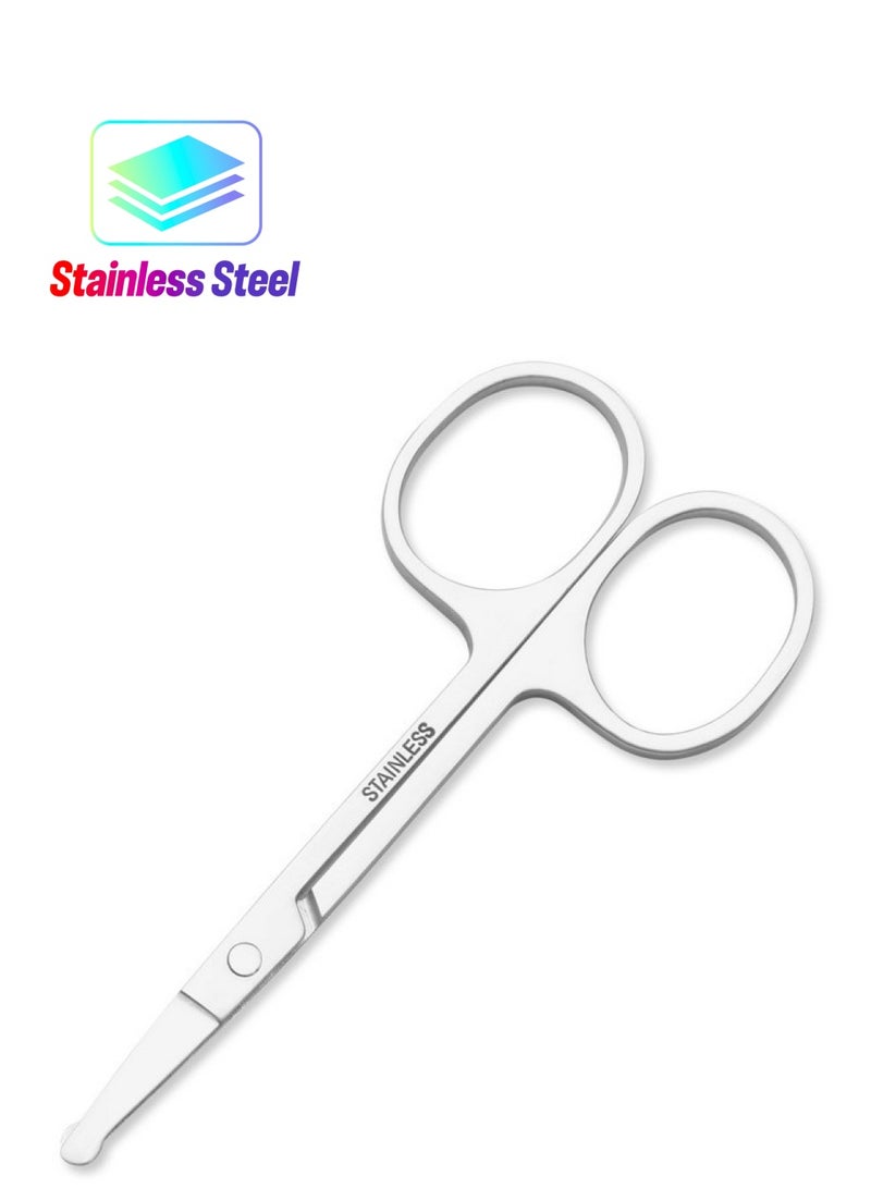FEITA Mini Nose Hair Round Tip Scissors, Men'S Grooming Scissors All Purpose Facial Safety Scissors Cute For Woman Eyebrow, Lash, Mustache, Pubic Hair - Image 1
