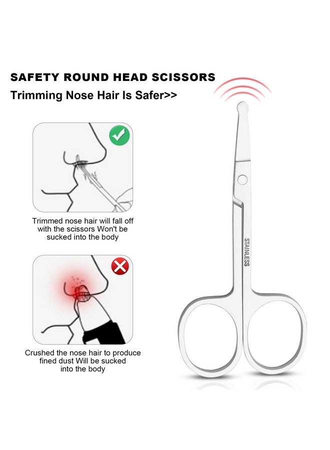 FEITA Mini Nose Hair Round Tip Scissors, Men'S Grooming Scissors All Purpose Facial Safety Scissors Cute For Woman Eyebrow, Lash, Mustache, Pubic Hair - Image 5