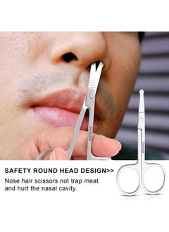 FEITA Mini Nose Hair Round Tip Scissors, Men'S Grooming Scissors All Purpose Facial Safety Scissors Cute For Woman Eyebrow, Lash, Mustache, Pubic Hair  - Image 4
