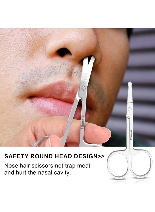 FEITA Mini Nose Hair Round Tip Scissors, Men'S Grooming Scissors All Purpose Facial Safety Scissors Cute For Woman Eyebrow, Lash, Mustache, Pubic Hair - Image 4