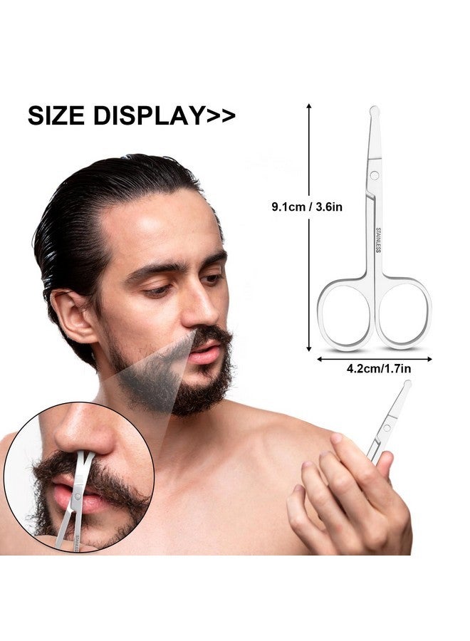 FEITA Mini Nose Hair Round Tip Scissors, Men'S Grooming Scissors All Purpose Facial Safety Scissors Cute For Woman Eyebrow, Lash, Mustache, Pubic Hair - Image 2