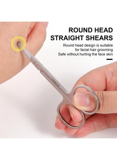 FEITA Mini Nose Hair Round Tip Scissors, Men'S Grooming Scissors All Purpose Facial Safety Scissors Cute For Woman Eyebrow, Lash, Mustache, Pubic Hair  - Image 3