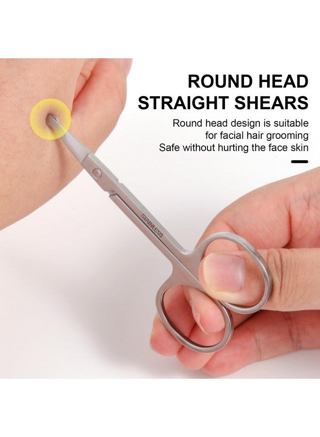 FEITA Mini Nose Hair Round Tip Scissors, Men'S Grooming Scissors All Purpose Facial Safety Scissors Cute For Woman Eyebrow, Lash, Mustache, Pubic Hair - Image 3