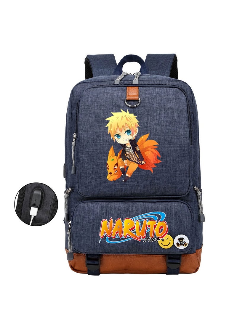 Naruto Teenage Students Men And Women Printed Casual Travel Backpack