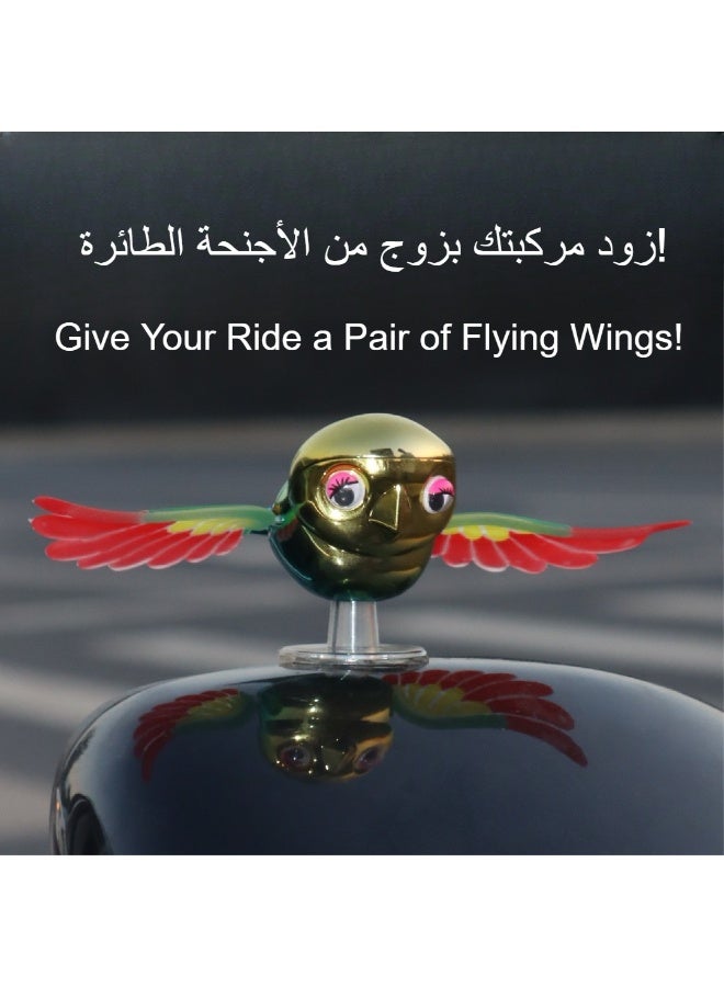 مجموعة الطيور الطائرة الديناميكية (عبوة مزدوجة) | تفتح جناحيها تلقائيًا فوق 30 كم/س | إكسسوار السيارة الأكثر جذبًا للأنظار - Image 2