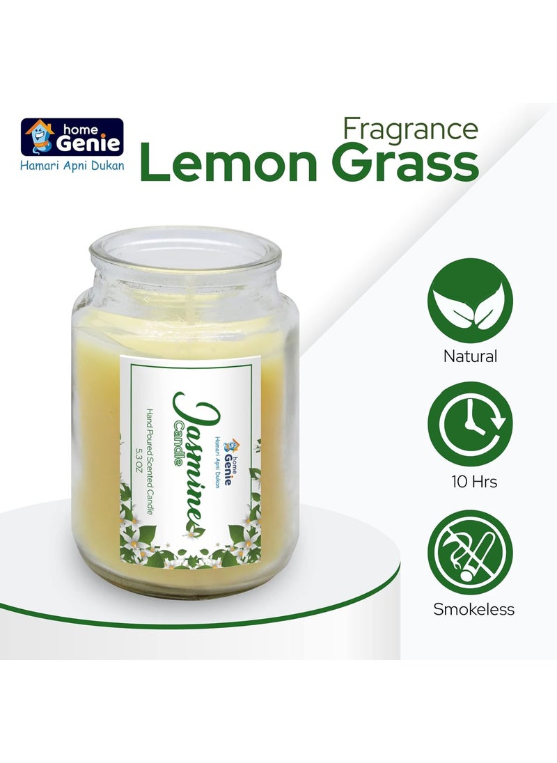 HOME GENIE Home Genie Scented Jar Candles Pure and Organic Soy Wax Candle Scented Jar Candle for BirthdayDiwaliChristmasOffice Homespa 160gm Each Jasmine Burning Time 72 Hours Approx  - Image 3