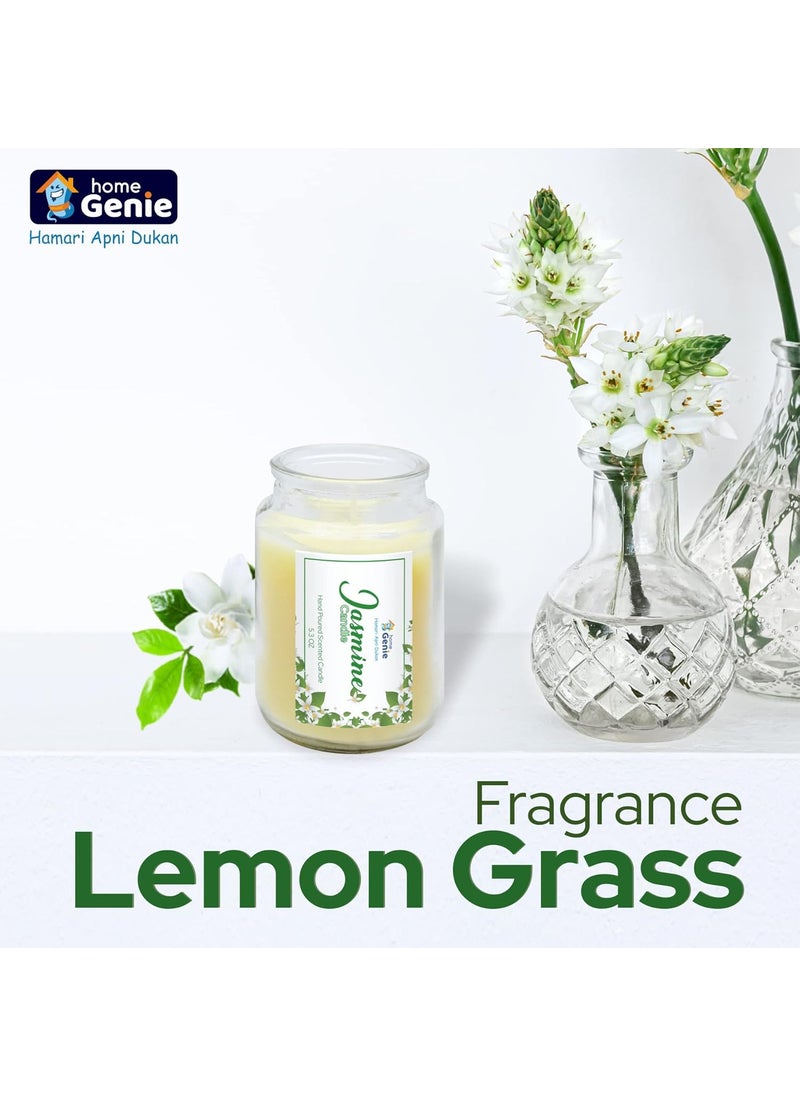 HOME GENIE Home Genie Scented Jar Candles Pure and Organic Soy Wax Candle Scented Jar Candle for BirthdayDiwaliChristmasOffice Homespa 160gm Each Jasmine Burning Time 72 Hours Approx  - Image 4